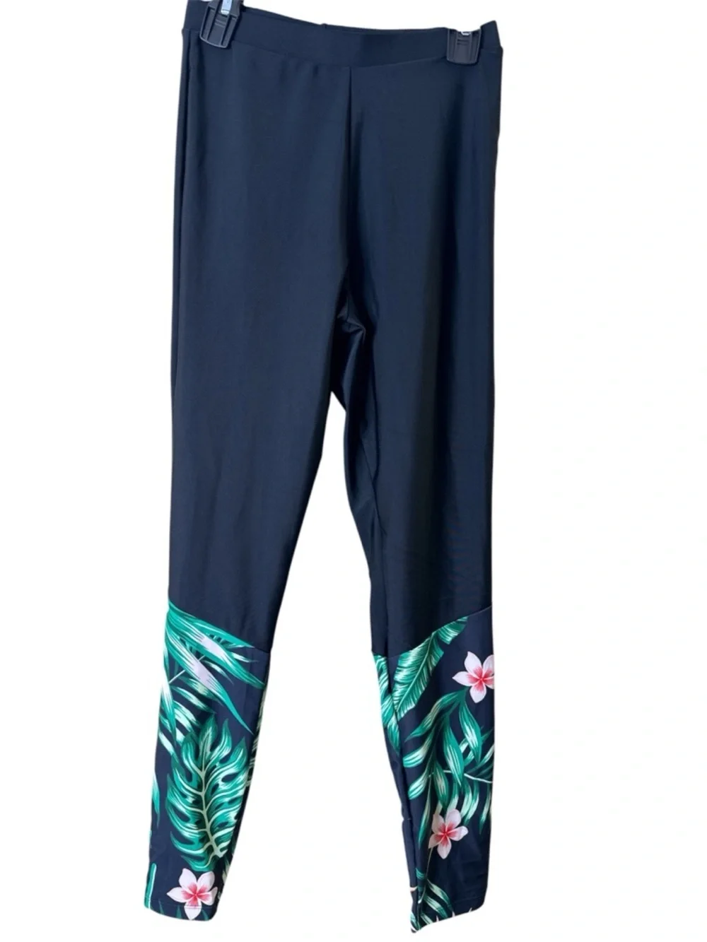 SHEIN Black Tropical Floral Long Sleeve Girls Swim Set new size 13y